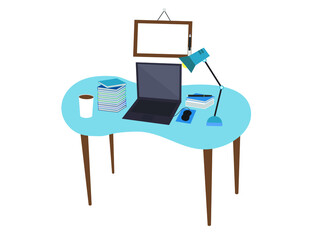 desk table for working vector isolated.