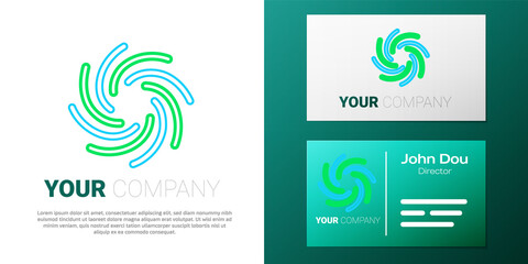 Fototapeta premium Line Tornado icon isolated on white background. Cyclone, whirlwind, storm funnel, hurricane wind or twister weather icon. Colorful outline concept. Vector