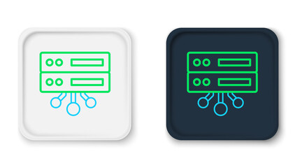 Line Server, Data, Web Hosting icon isolated on white background. Colorful outline concept. Vector