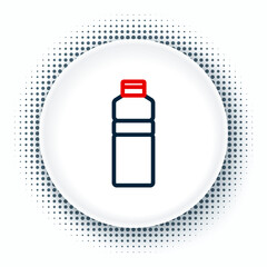 Line Fitness shaker icon isolated on white background. Sports shaker bottle with lid for water and protein cocktails. Colorful outline concept. Vector