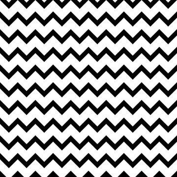 Chevron seamless pattern. Repeated shevron patterns. Monochrome zag zig background. Repeating stripes texture for design prints. Simple black and white backdrop. Abstract patern. Vector illustration