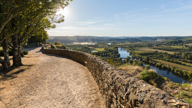 The Dordogne River taken from the medieval Domme village in France