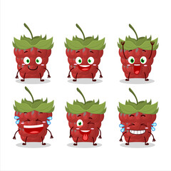Cartoon character of raspberry with smile expression