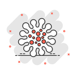 Disease bacteria icon in flat style. Allergy vector illustration on white isolated background. Microbe virus business concept.