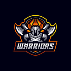 Warrior Soldier Isolated Sport Mascot Logo Template