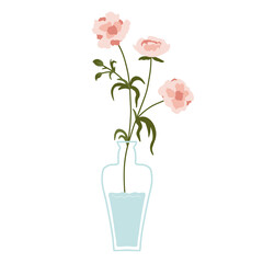 Obraz premium Beautiful blooming composition with leaves and stem isolated on white. Flowering plants and herbs.
