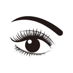 eye with eyelashes logo icon vector design