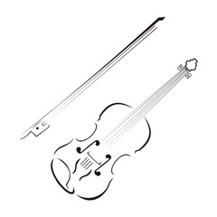 violin musical instrument icon vector illustration sign