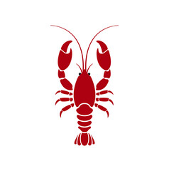 red lobster on white background