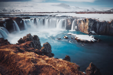 The Landscape of Godafoss Waterfall, Iceland