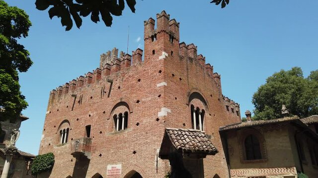 Europe, Italy, Piacenza, Grazzano Visconti is a old historic perfectly preserved ancient castle and fortress from the 1400s