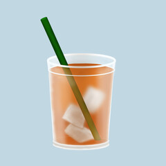 Orange drink with ice Summer drink Refreshing
