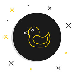 Line Rubber duck icon isolated on white background. Colorful outline concept. Vector
