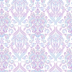 Foto op Canvas Vector Floral textured print. Damask Seamless vintage pattern. Can be used for wallpaper, fabric, invitation © antalogiya
