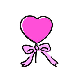 カラフルな手書きかわいい風船のイラスト