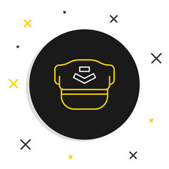 Obraz premium Line Pilot hat icon isolated on white background. Colorful outline concept. Vector