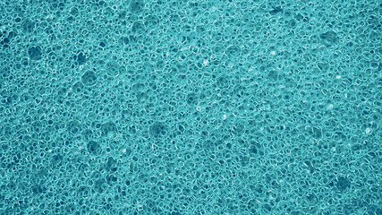 Fototapeta na wymiar Blue washing sponge, Surface with porous texture for background, Close up