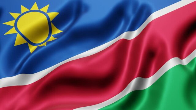 3d rendering of a National Namibia flag waving in a looping motion