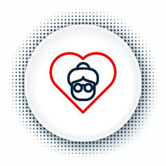 Line Grandmother icon isolated on white background. Colorful outline concept. Vector
