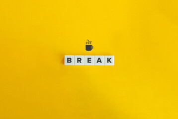 Break Word, Banner and Icon. Block letters on bright orange background. Minimal aesthetics.
