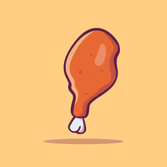 Hand drawn Chicken leg icon Design Template. vector sketch doodle illustration. Perfect for food concepts, diet infographics, icons or web design, street restaurants menu