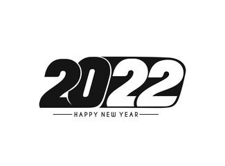 Happy New Year 2022 Text Typography Design Patter, Vector illustration.