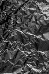 Crumpled wrinkled metal aluminum foil