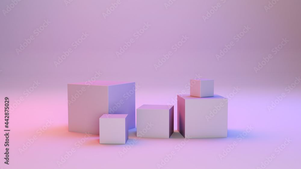 Poster geometric violet shape abstract background. 3d rendering.