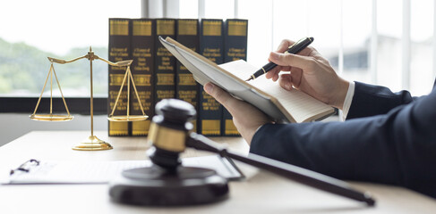 Lawyers or judges sign documents in accordance with legal and fair terms of agreement, Legal Ethics...