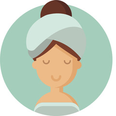 Female Sleeping Icon. Spa and Sauna Icon