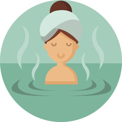 Hot bath tub icon. Spa and Sauna Icon