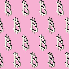 Summer seamless geometric pattern with the image of engineering money, banknotes, currencies. Euro, dollar, yen, ruble, bitcoin. Vector design for web banner, business presentation.