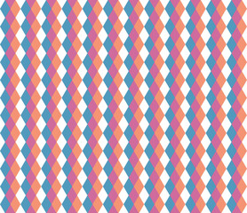 Seamless colorful background with rhombus, red, pink, white, yellow.