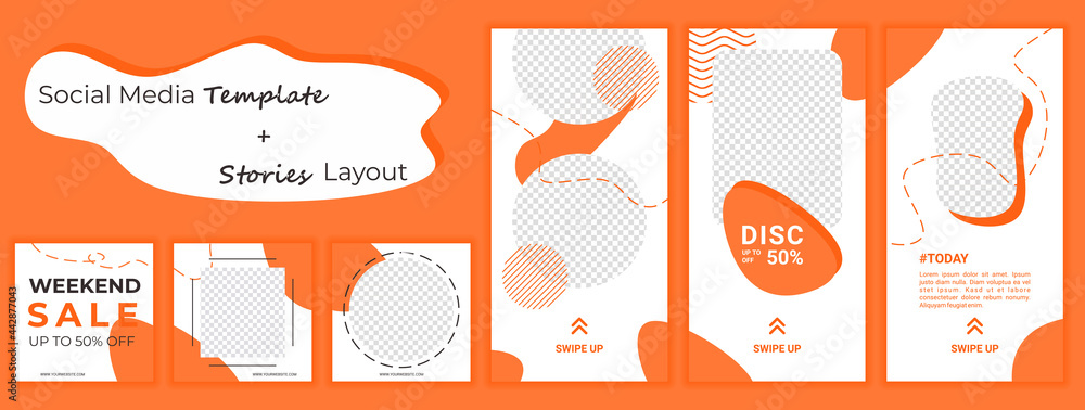 Poster set of editable minimal square banner template. colorful background color with stripe line shape. su