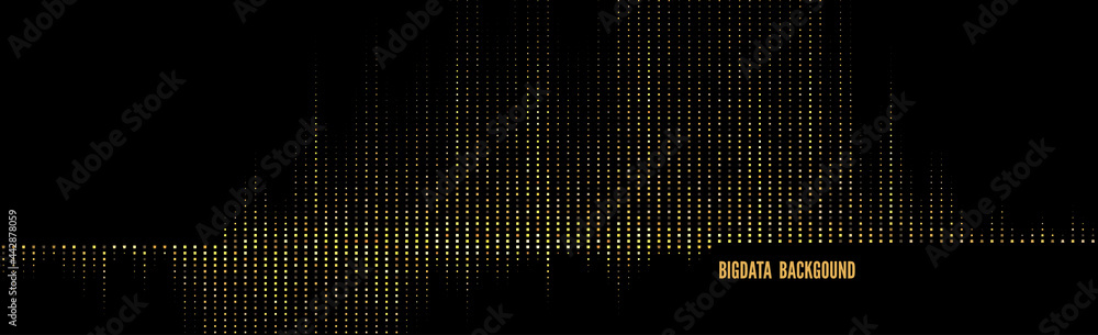 Wall mural vector abstract big data golden particle wave. futuristic illustration.