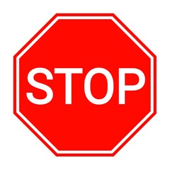 stop sign isolated on white