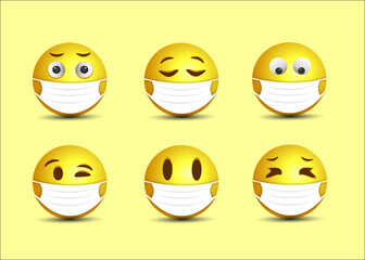 face emoji with medical mask