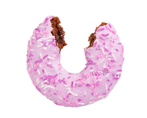Violet blueberry glazed donuts isolated on the white background