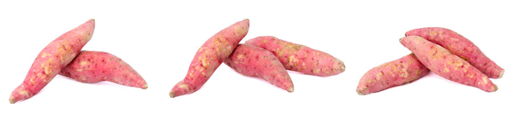 Collection of sweet potato isolated on white background