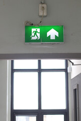 Fire escape sign in public building