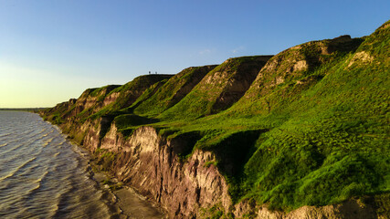canyon cliffs seashore ocean top view
