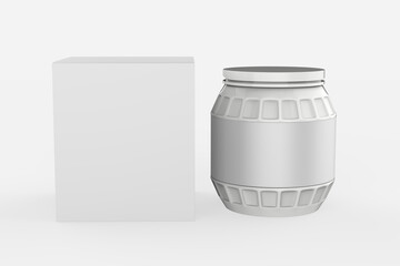 Glossy Jar Mockup isolated on white background. 3d illustration