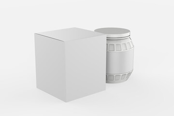 Glossy Jar Mockup isolated on white background. 3d illustration