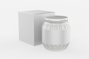 Glossy Jar Mockup isolated on white background. 3d illustration