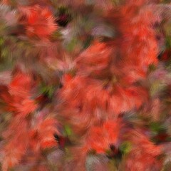 Seamless faux digital painted floral pattern print. High quality illustration. Procedural painting with realistic brush strokes in impressionistic style. Abstract art for surface design and print.