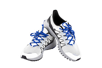 sports shoes white with blue isolate