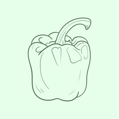 Pepper Line vector illustration. Detailed Food icon for mobile concept, print, menu, and web apps. For for restaurant, bar, vegan, healthy and organic food, market, farmers market.