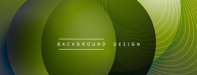 Naklejka premium Gradient circles with shadows. Vector techno abstract background. Modern overlapping forms wallpaper background, design template