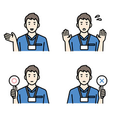 男性医師の上半身アバターセット