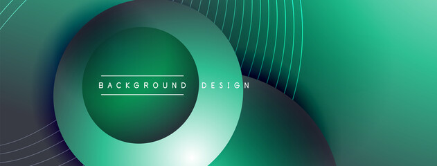 Gradient circles with shadows. Vector techno abstract background. Modern overlapping forms wallpaper background, design template